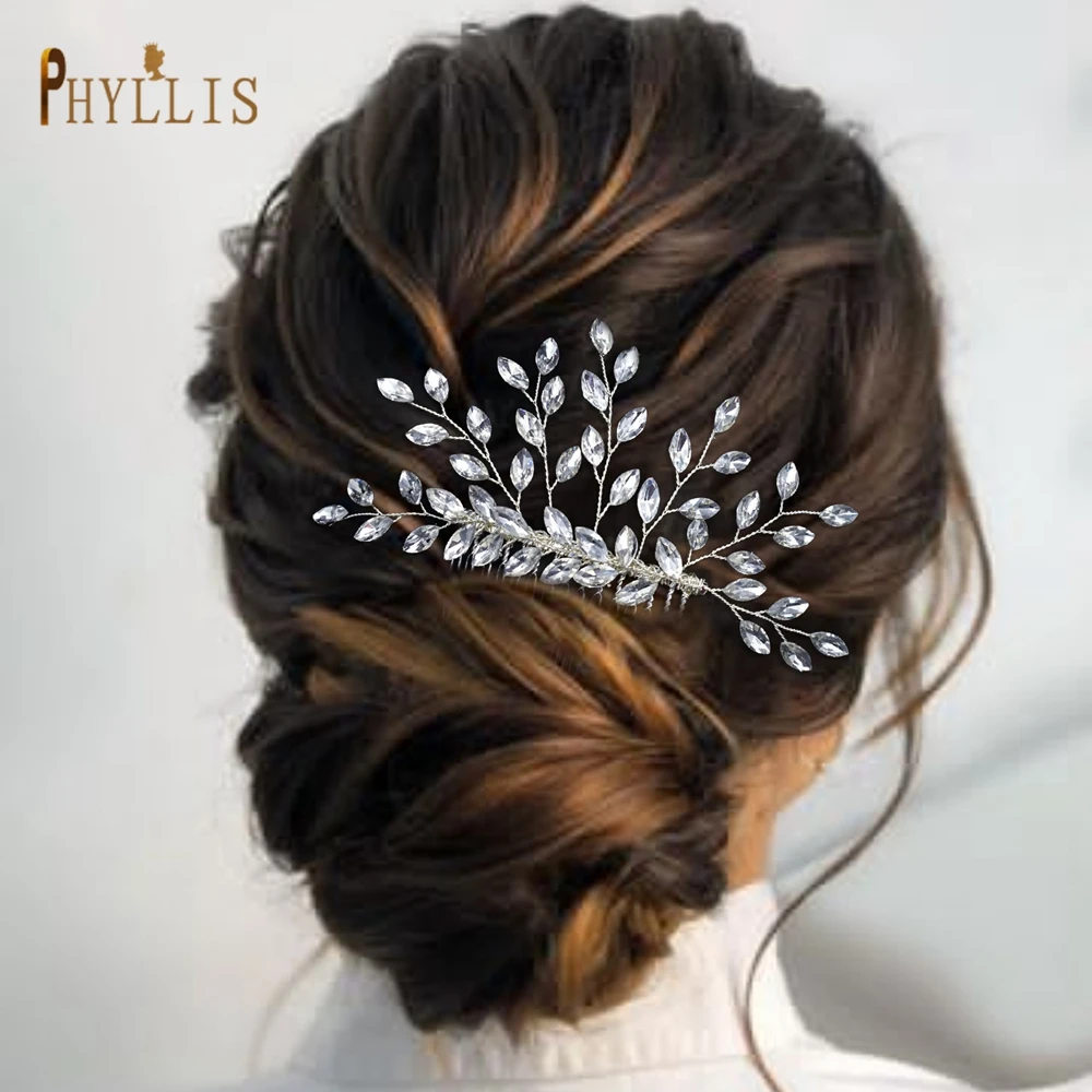 A466 Vintage Bridal Hair Combs Rhinestone Wedding Tiara Crystal Women Hair Clips Handmade Hair Jewelry Party Bride  Hair Pins