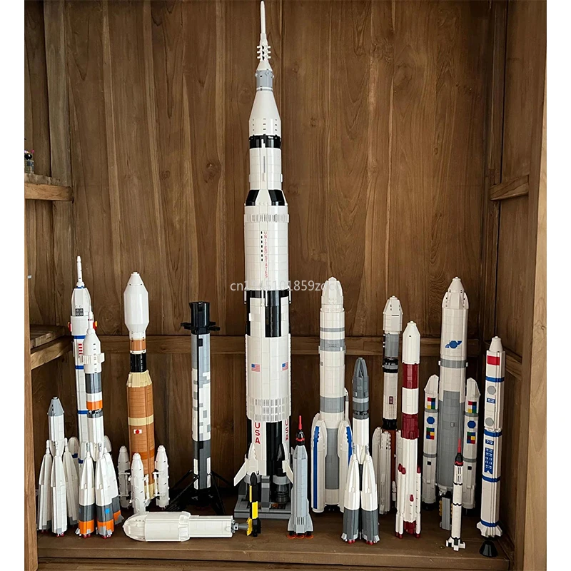 MOC Space Arianeal 6 ECA Rocket Model Building Block Kits 1:110 Scale Space Satellite Exploration Vehicle Bricks Toys Xmas Gifts