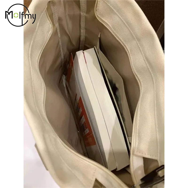 Student Canvas Bag Fashion Handbag Women Letter Print Tote College Student Book Shoulder Bags Large-capacity Purses and Handbags