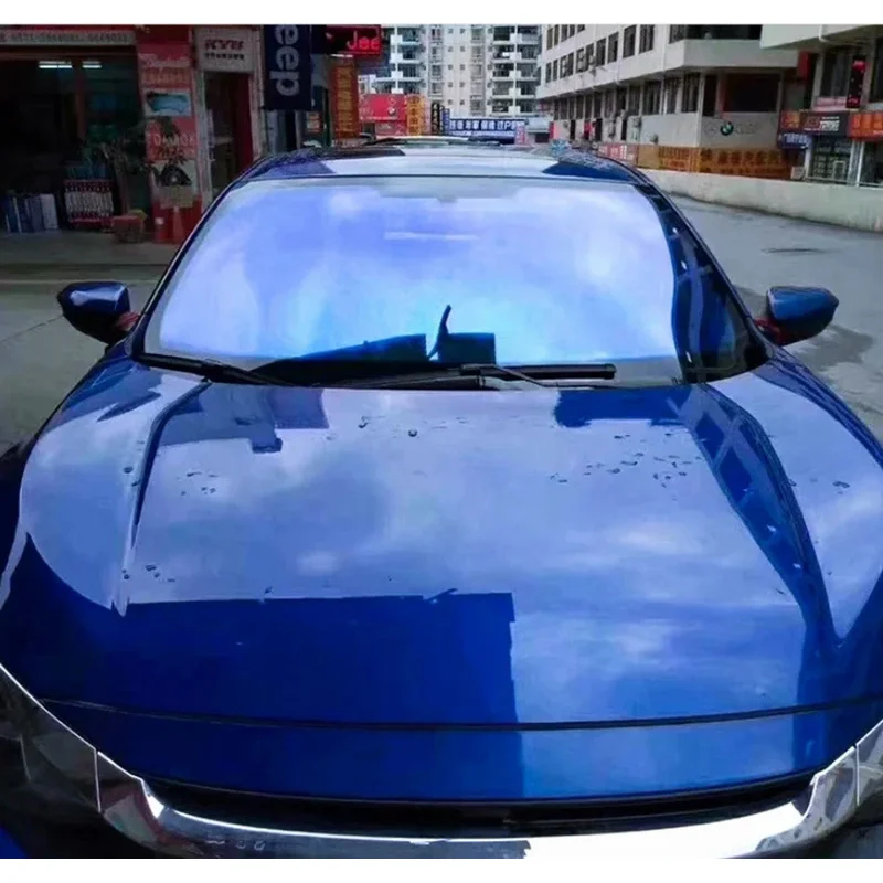 

75% chameleon car tint film high quality front windscreen window light blue color change solar sticker 100cmx300cm 50cmx600cm