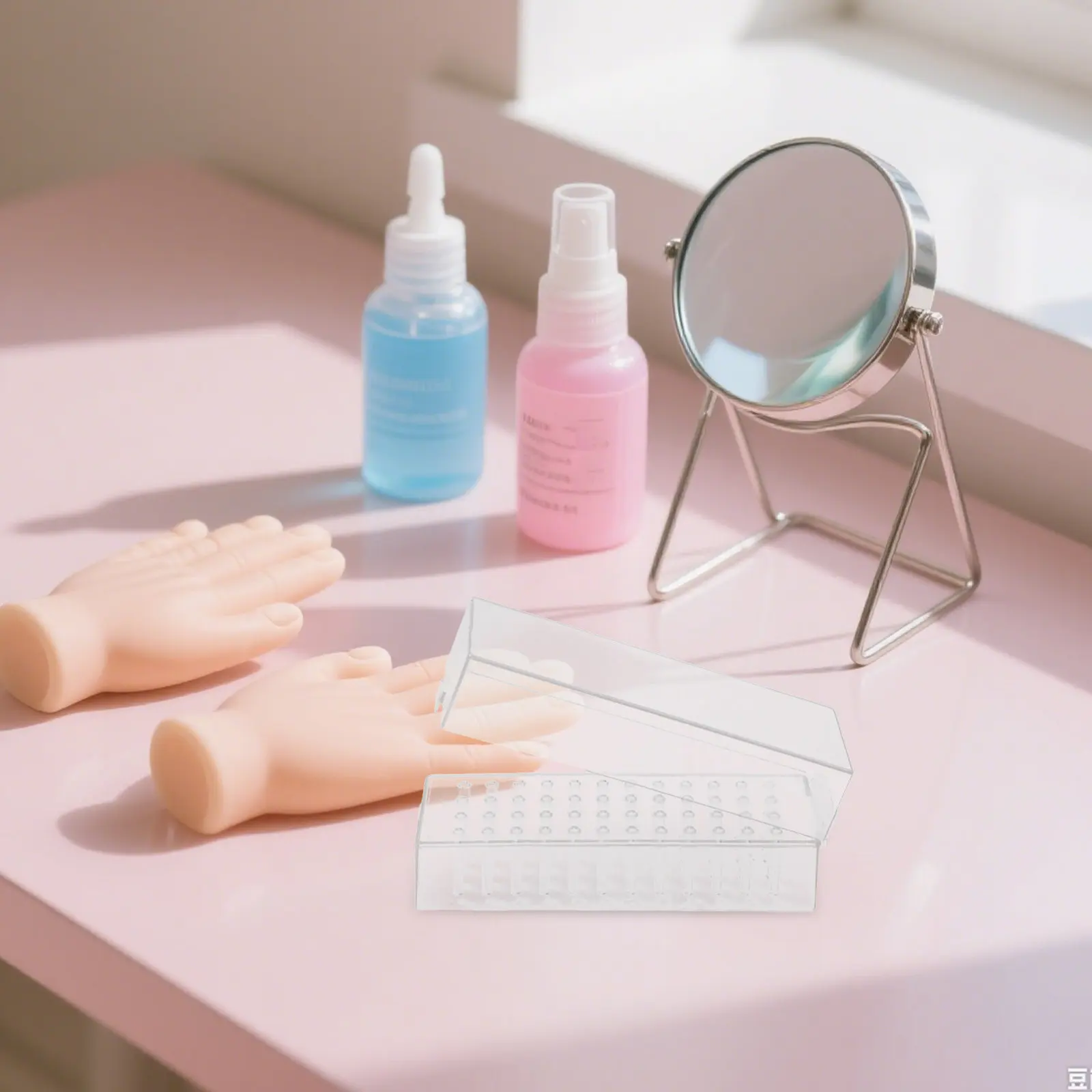 Manicure Polishing Head Organizer Nail Drill Bits Storage Box Fashion Simple Appearance Wear Resistant Premium ABS Material