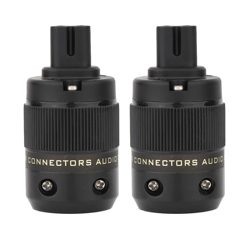 Paar Figure 8 C7 Netzstecker Rhodium-Beschichtet EU/US HiFi Audio Lautsprecher Verstärker Elektrisches AC-Netzkabel IEC-Stecker Buchse Anschluss – Detail 5