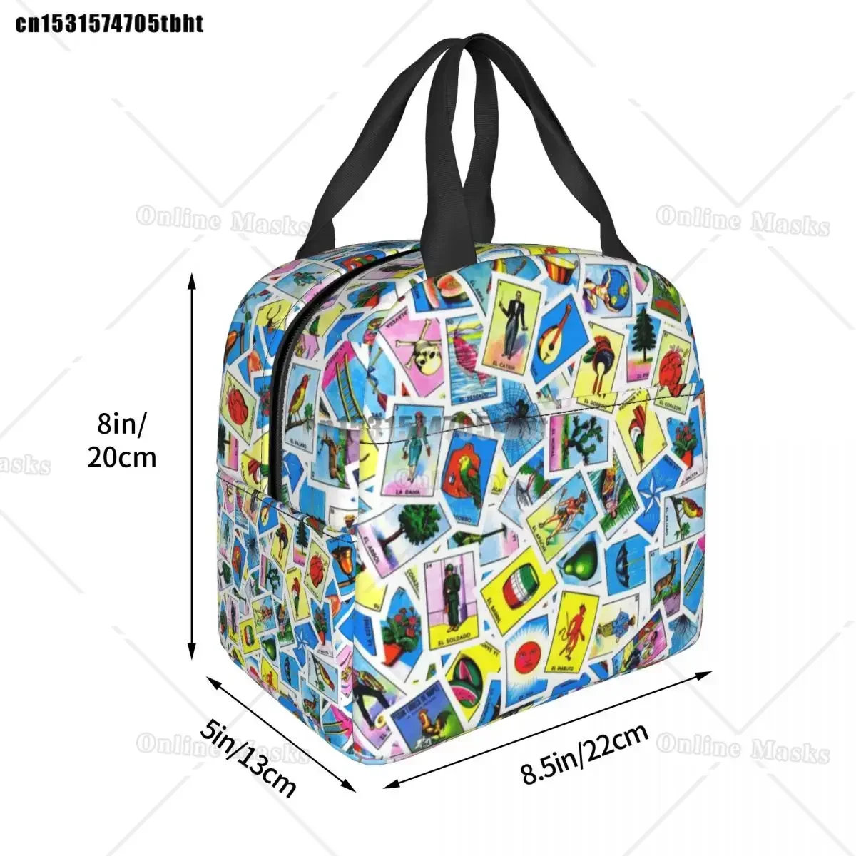 بطاقة لوتريا المكسيكية البنغو اليانصيب صناديق الغداء القابلة لإعادة الاستخدام النساء متعددة الوظائف برودة الحرارية الغذاء معزول حقيبة الغداء العمل