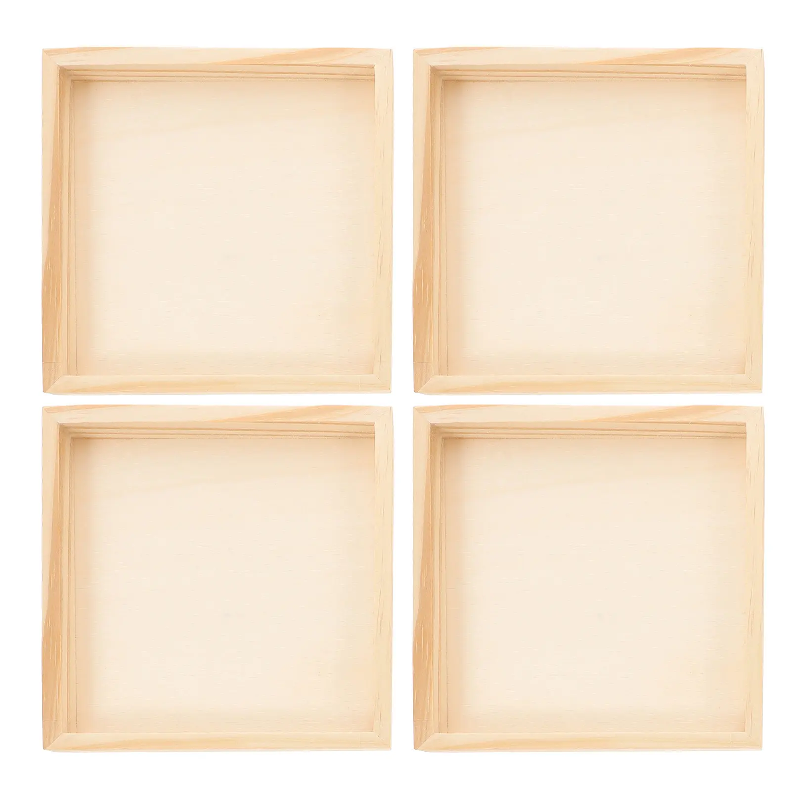 4Pcs Wood Trays Professional Wooden Serving Storage Tray Puzzle Sorting Organizer Accessory Wood Serving Tray