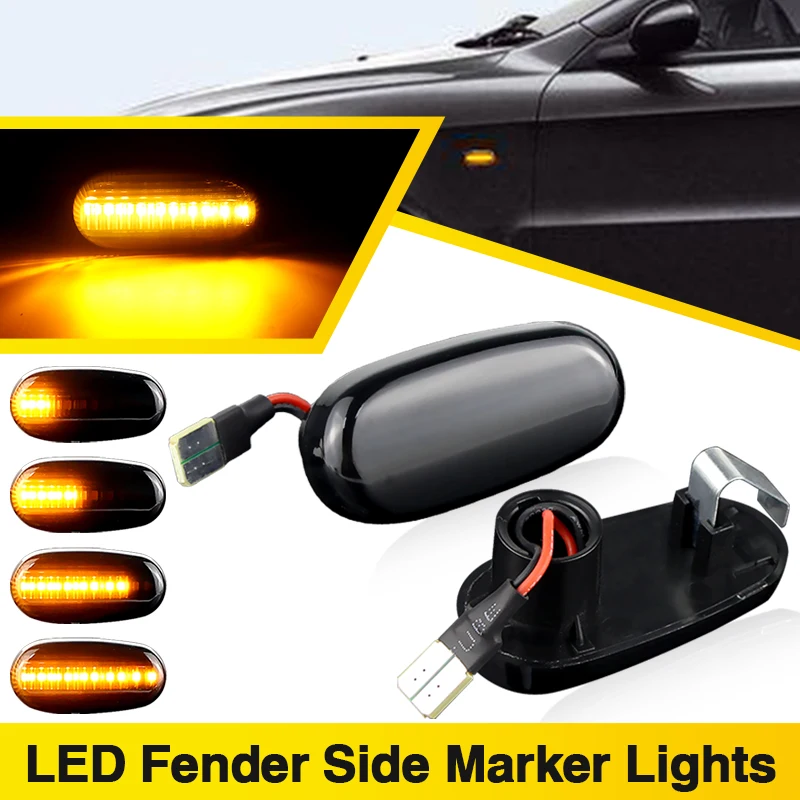 2PCS For Alfa Romeo 147 937 Before Facelift 2000-2004 GT 2003-2010 Sequential Flashing LED Turn Signal Side Marker Light Blinker