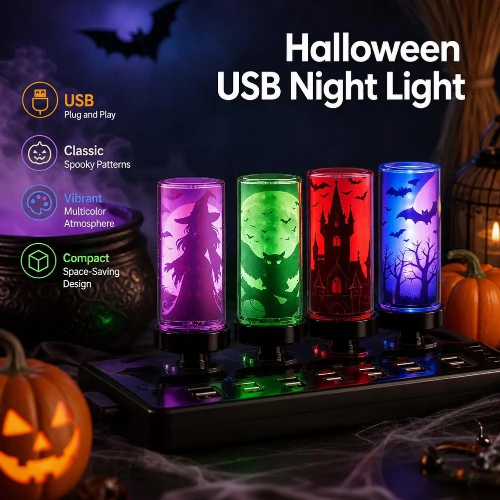 USB LED Filament Atmosphere Light Touch Dimmable Personalized Night Lamp For Auto Desk Travel Halloween