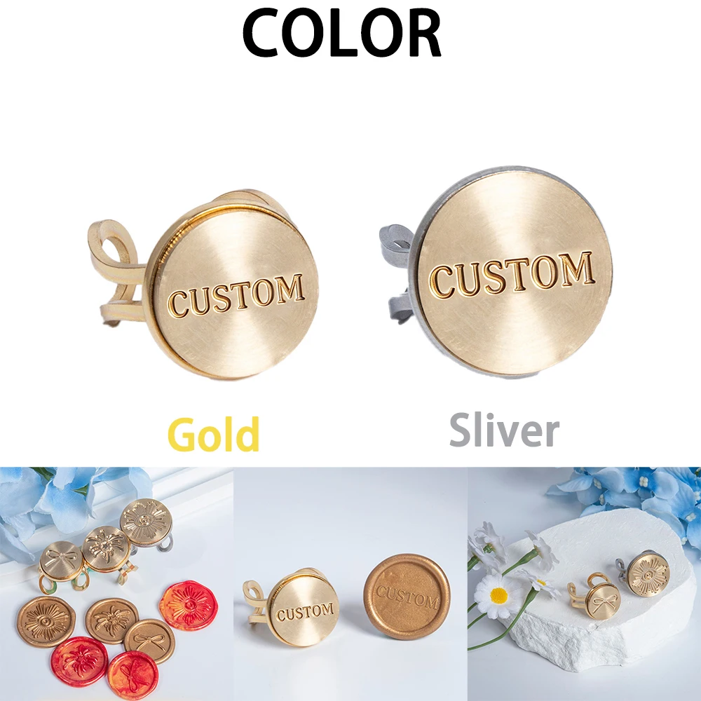 Carimbo de Cera Personalizado com Logotipo, Anel de Selo, Carimbo de Texto Personalizado 16/18/20mm para Casamento, Dia dos Namorados, Artesanato DIY