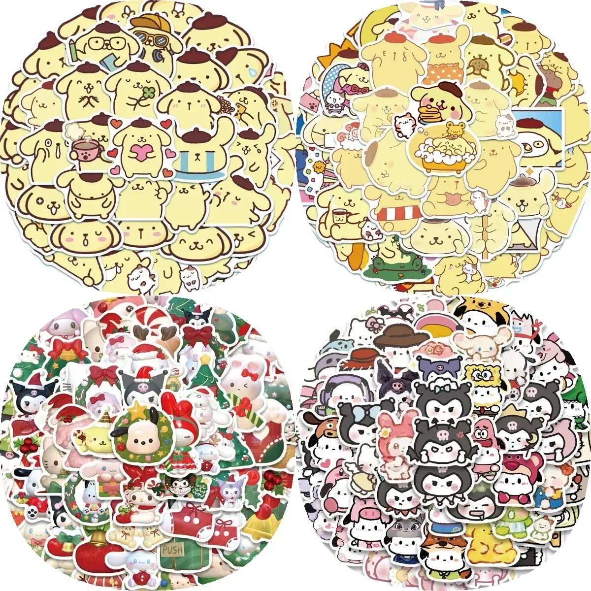 Cute Sanrio Pompom Purin Stickers Hello Kitty Graffiti Decals PVC Waterpoorf DIY Suitcase Guitar Skateboard Sticker Kids Toy