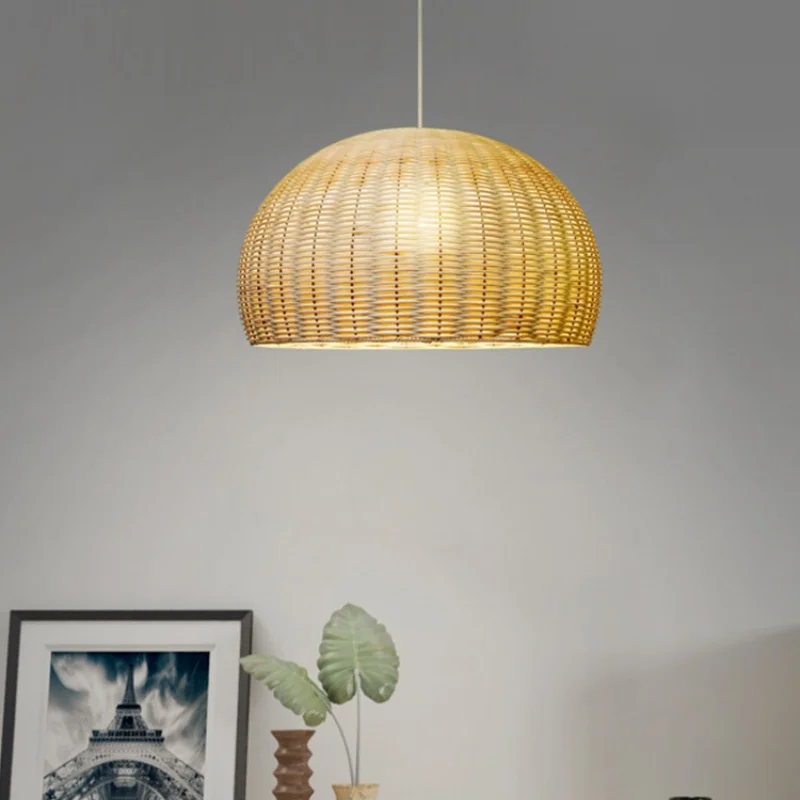 Southeast Asian Rattan Pendant Lamp Countryside Hotel Tea Room Restaurant Living Room Bedroom Light Japanese Homestay Chandelier