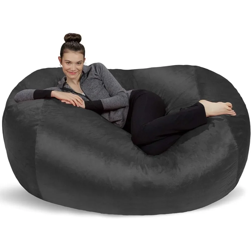 Plush Bean Bag Sofas with Super Soft Microsuede Cover - XL Memory Foam Stuffed Lounger Chairs For ,  Bean Bag Chair Furniture