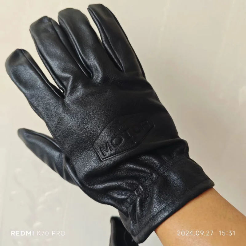 

Vintage Motorcycle Gloves Frosted Surface Cowhide Men's and Women's Motorbike Wear Resistant Warm Camping Riding Leather Glove