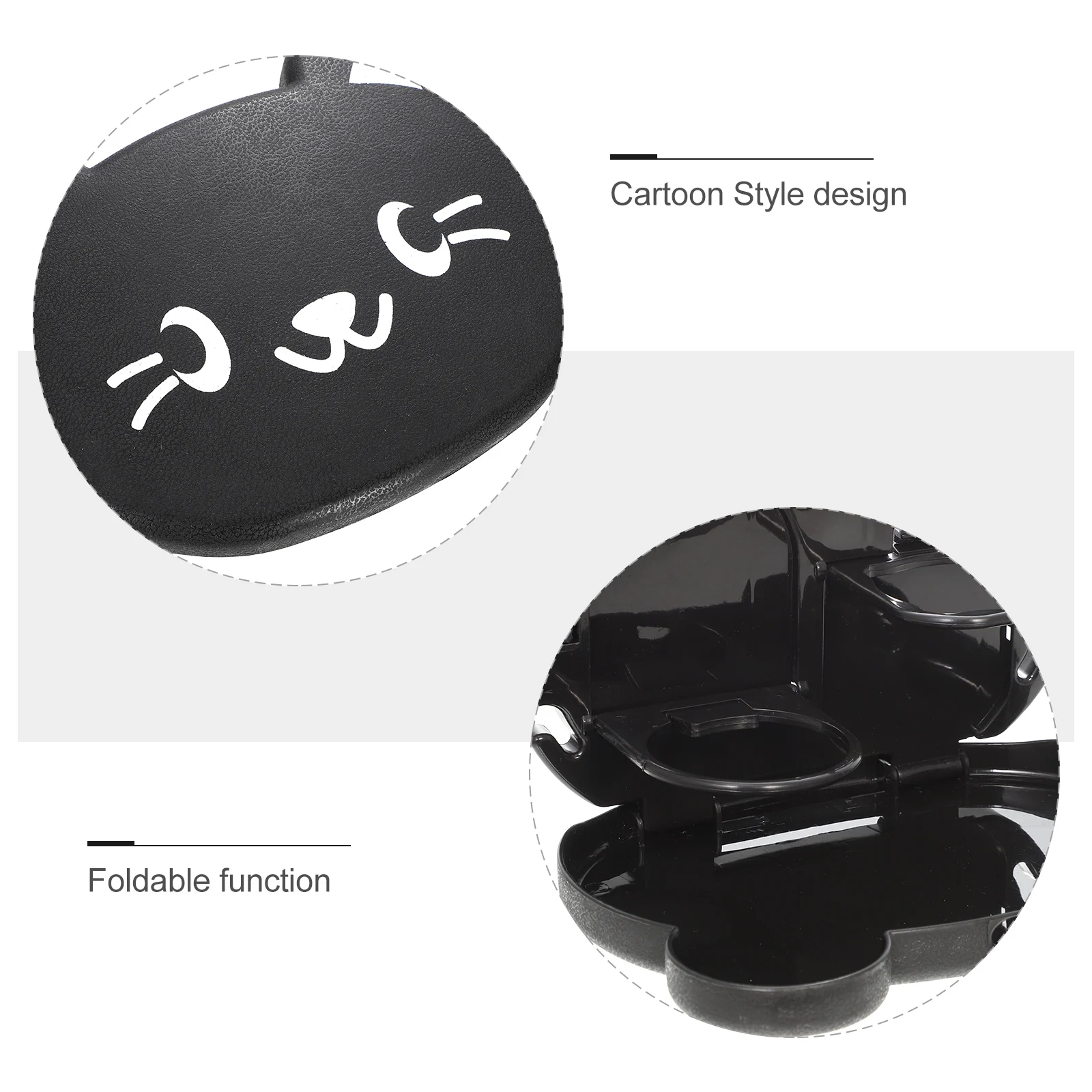 

Car Drink Bottle Rack Holder Foldable Cartoon Cat Pattern Cup St for Car Seat Travel Black Professional Accessory