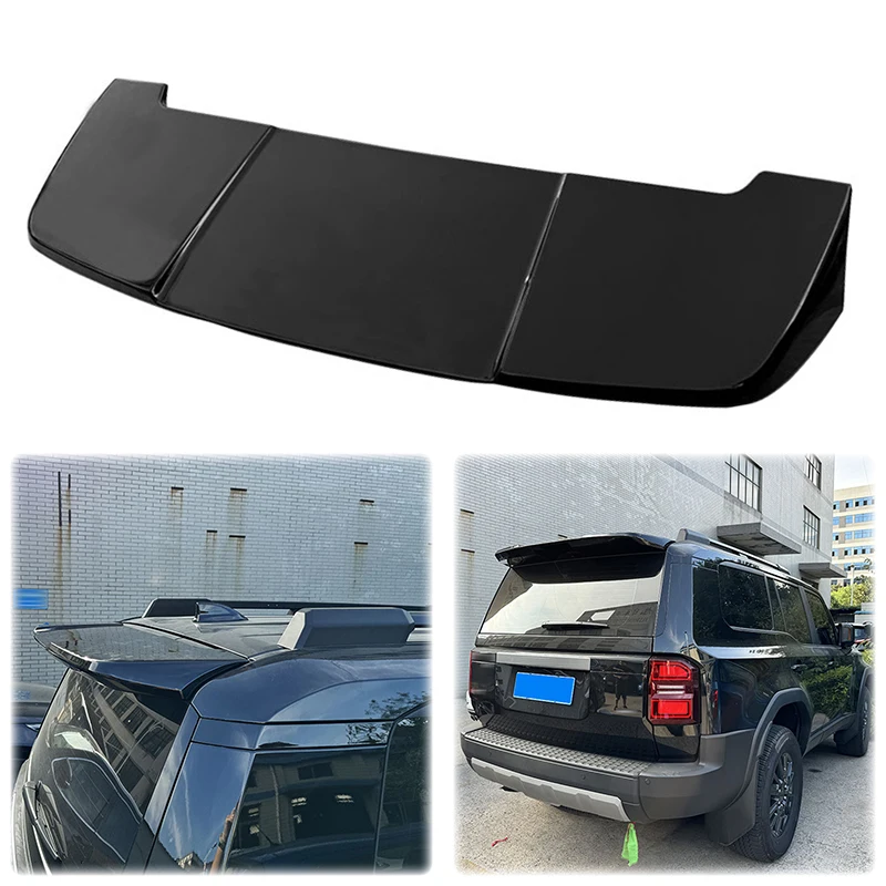 

High Quality ABS Rear Roof Wing Spoiler For Toyota Land Cruiser Prado J250 LC250 2024 + Glossy Black Carbon Fiber Look Body Kit