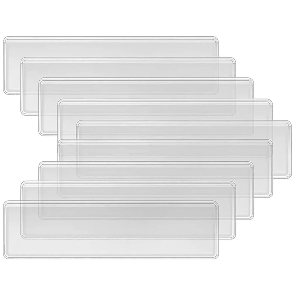 Portatarjetas transparentes autoadhesivos, Material de PVC, fuerte dureza, fácil inserción para pizarras blancas, carpetas, estanterías, 50 Uds.
