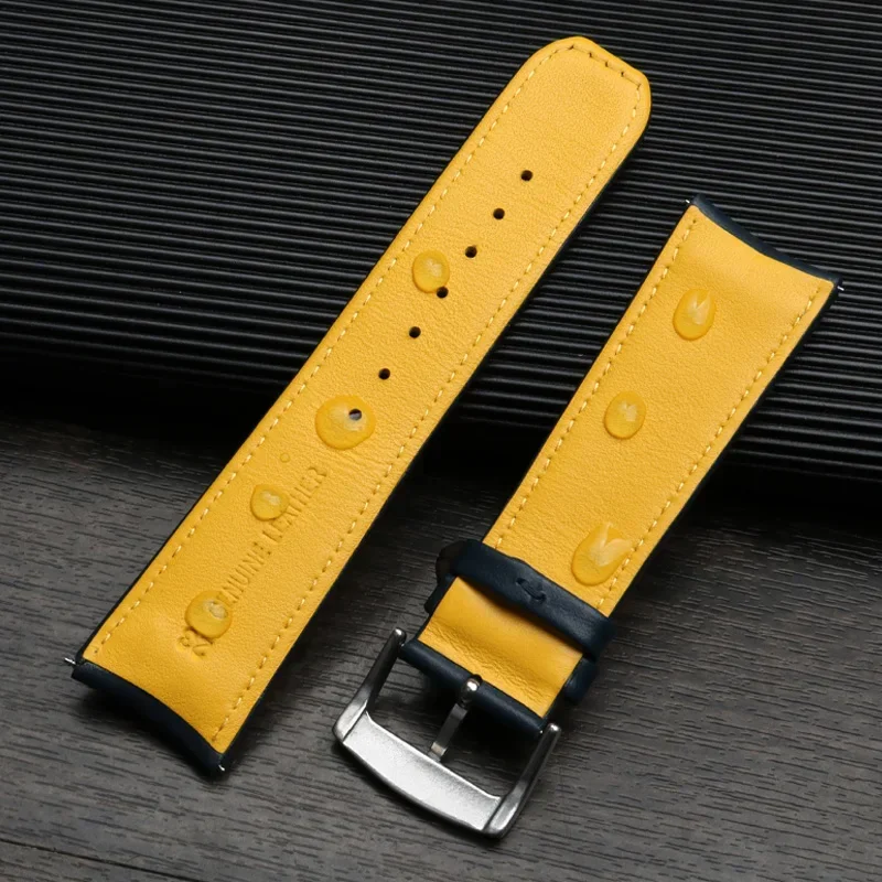 22mm 23mm Blue color Genuine Leather Watchband Strap Men's Watchband For Citizen AT8020-54L/JY8078 with buckle bracelet - Detail 1
