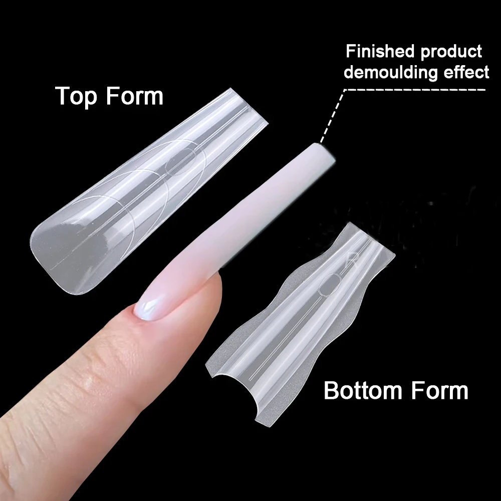  180 قطعة ساندويتش طويل جديد على شكل نعش مزدوج أشكال أظافر قالب أظافر زجاجة علوية وصلات لإطالة الأظافر لا قالب ورقي مطلوب أدوات قولبة #1