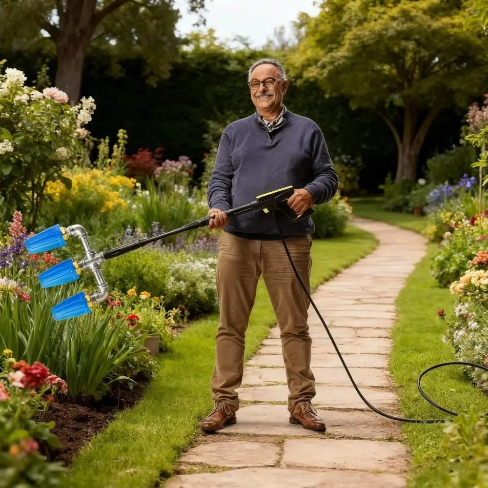 360-Degree Rotation Pressure Washer Nozzles 1/4 Inch Quick Connector Multifunctional Turbo Nozzle Powerful Spray 4000 PSI