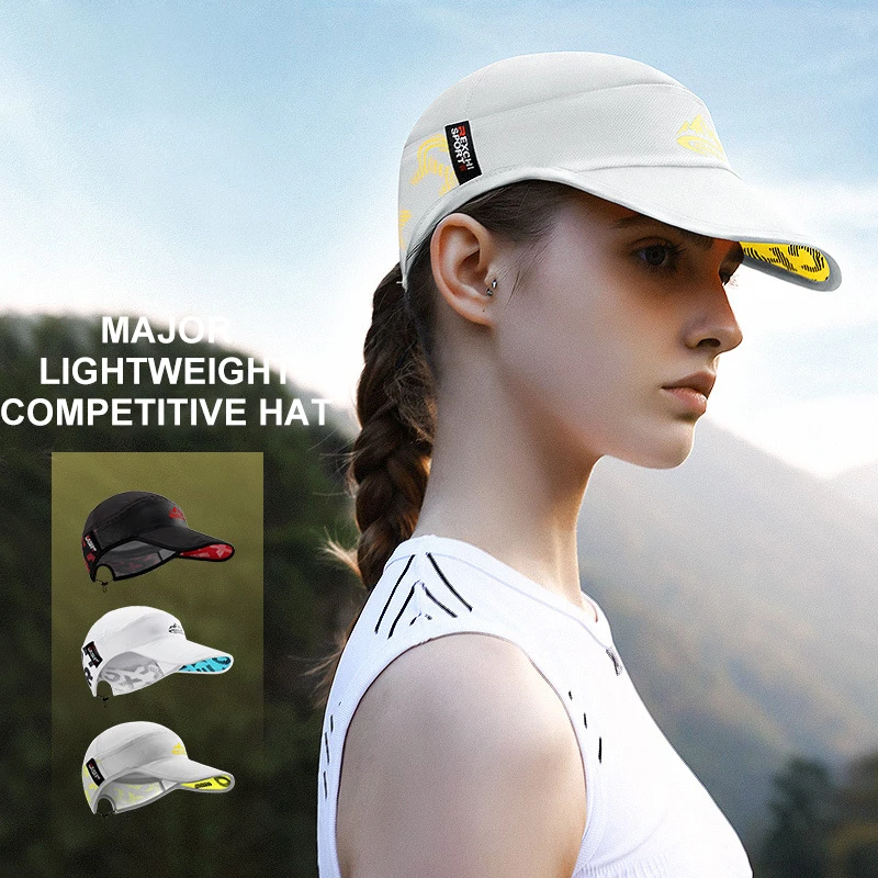 

Professional Race Hat Sunscreen Brim Shade Marathon Running Hat Lightweight Stretch Breathable Quick Drying Fitness Sports Hat