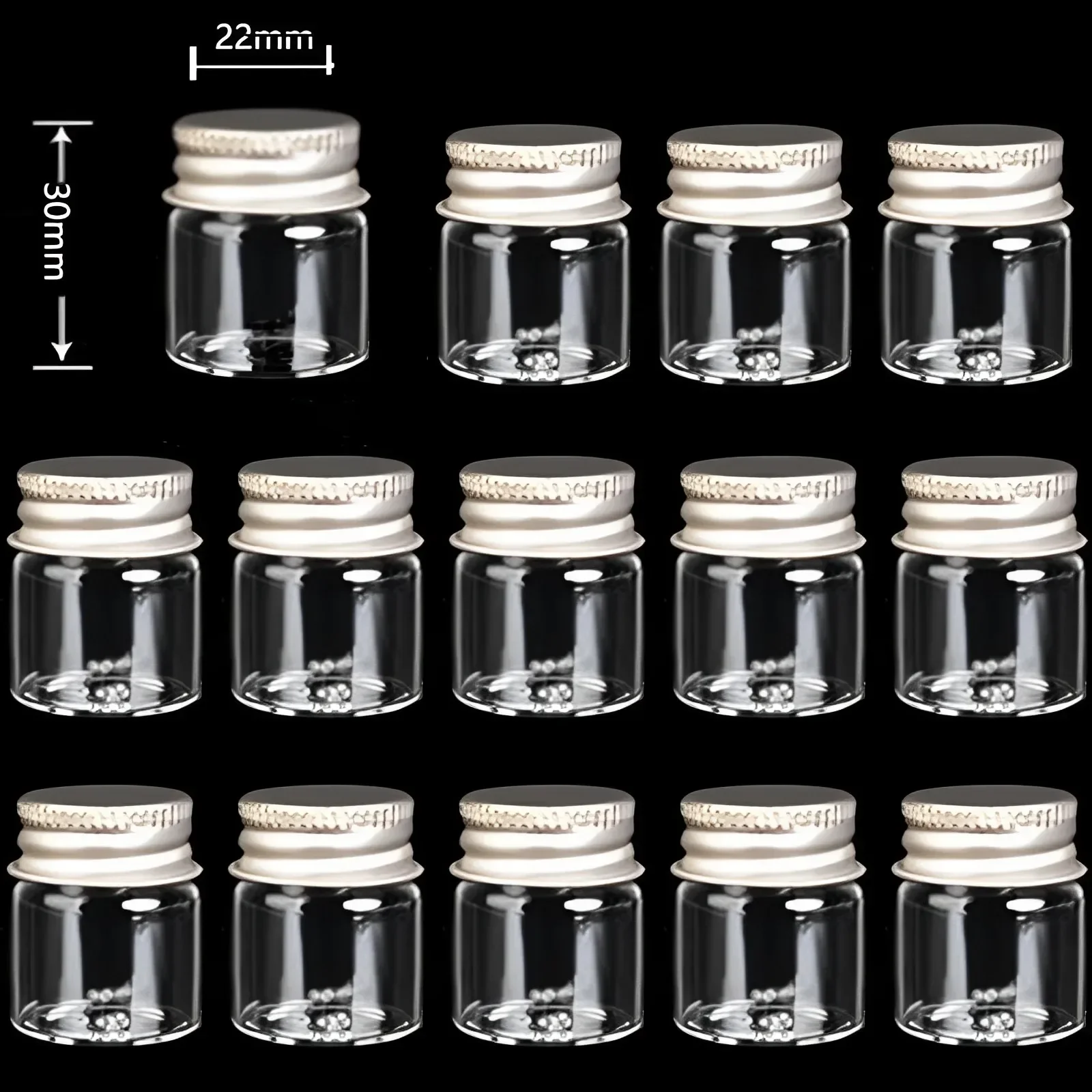 100pcs 5ml Cap Tube Bottle Clear Glass Bottle DIY Sugar Container Screw Cordyceps Packaging Medicine Jar Flower Powder Bottles