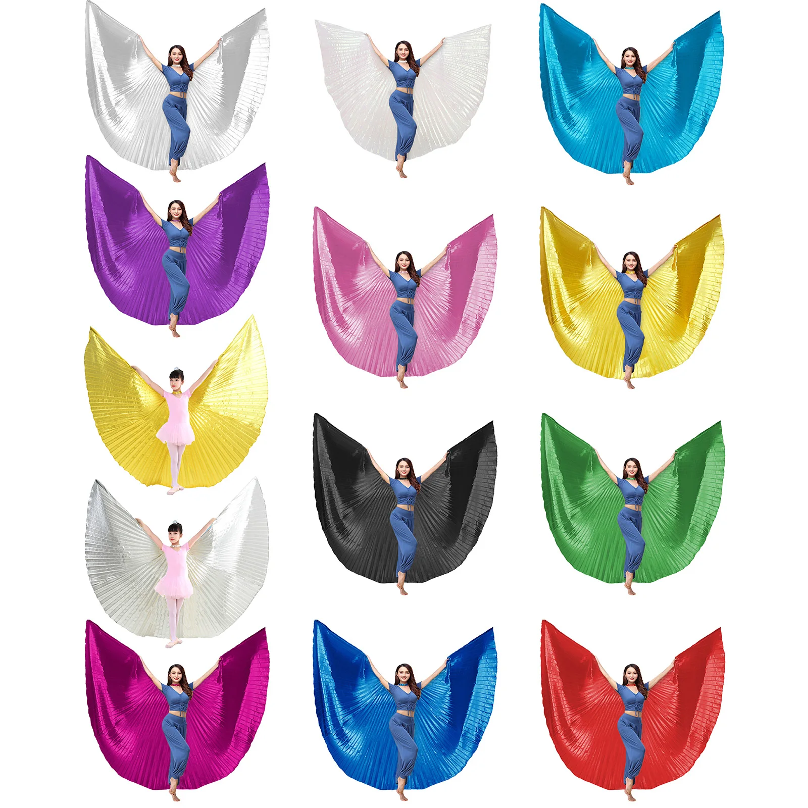 Belly Dance Wings Dancing Props Without Sticks 360 Degree Angle Wings Costumes Accessories for Carnival Festivals