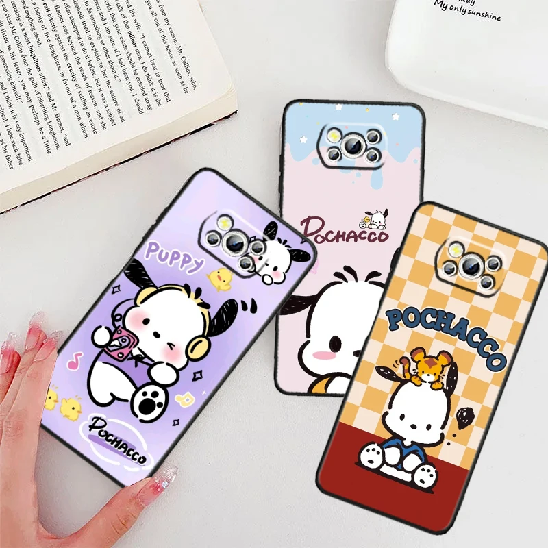 Pacha Dog Cute Cartoon For Xiaomi Mi Poco F5 F4 F3 X6 X5 X4 X3 M6 M5 M5S M4 M3 C65 Pro GT NFC 5G Black Back Phone Case