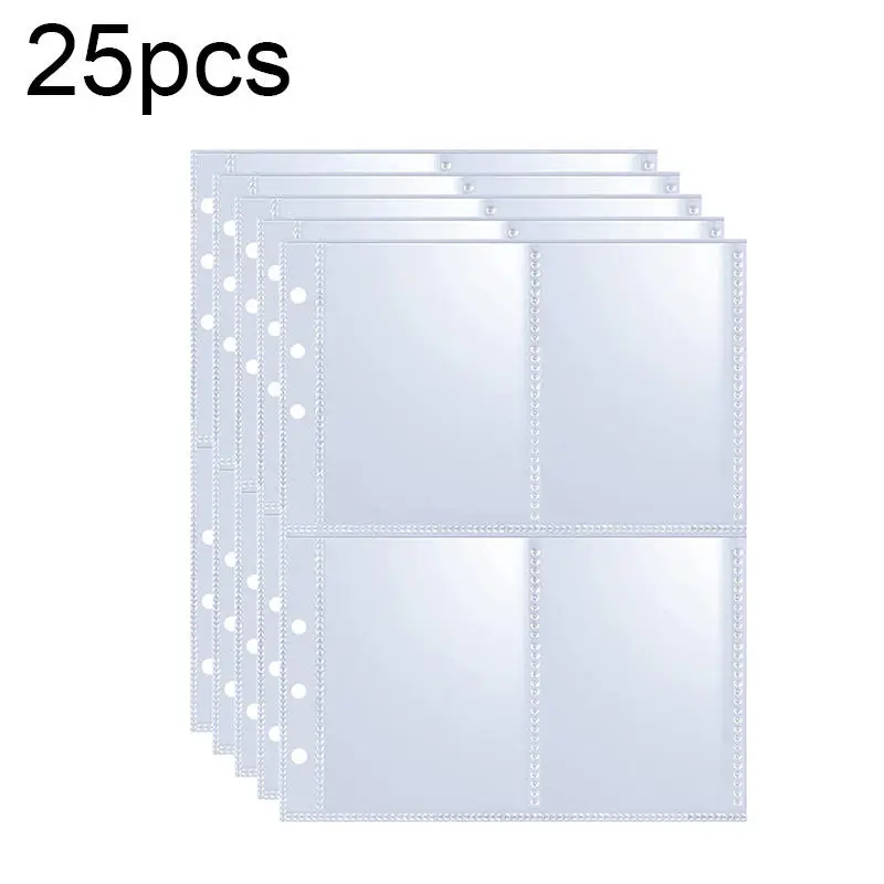 Kpop fotokaartalbum met 25 pagina's, 4-vakjes kaartenverzamelaaralbum met 100 kaartsleuven, PU lederen omslag voor het ordenen van kaarten