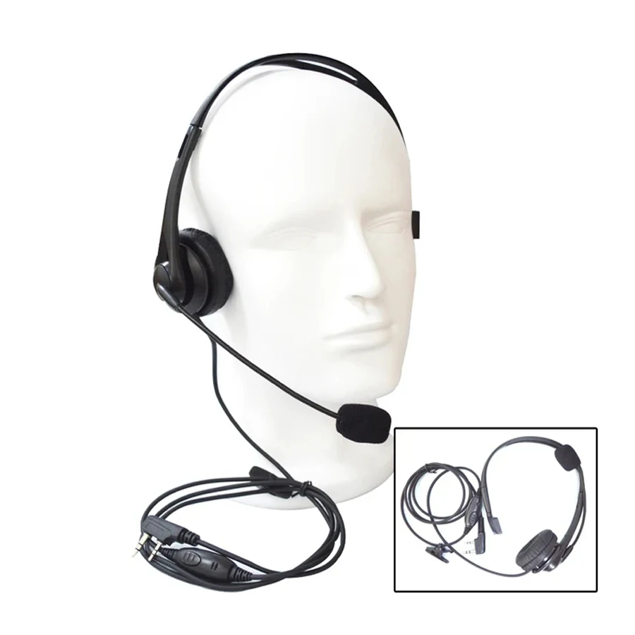 2 دبوس اسلكية تخاطب اكسسوارات سماعة سماعة مع MIC PTT ل BaoFeng UV-5R UV-82 HPGT-3TP BF-888S BF-F8 PX-888K TYT #3