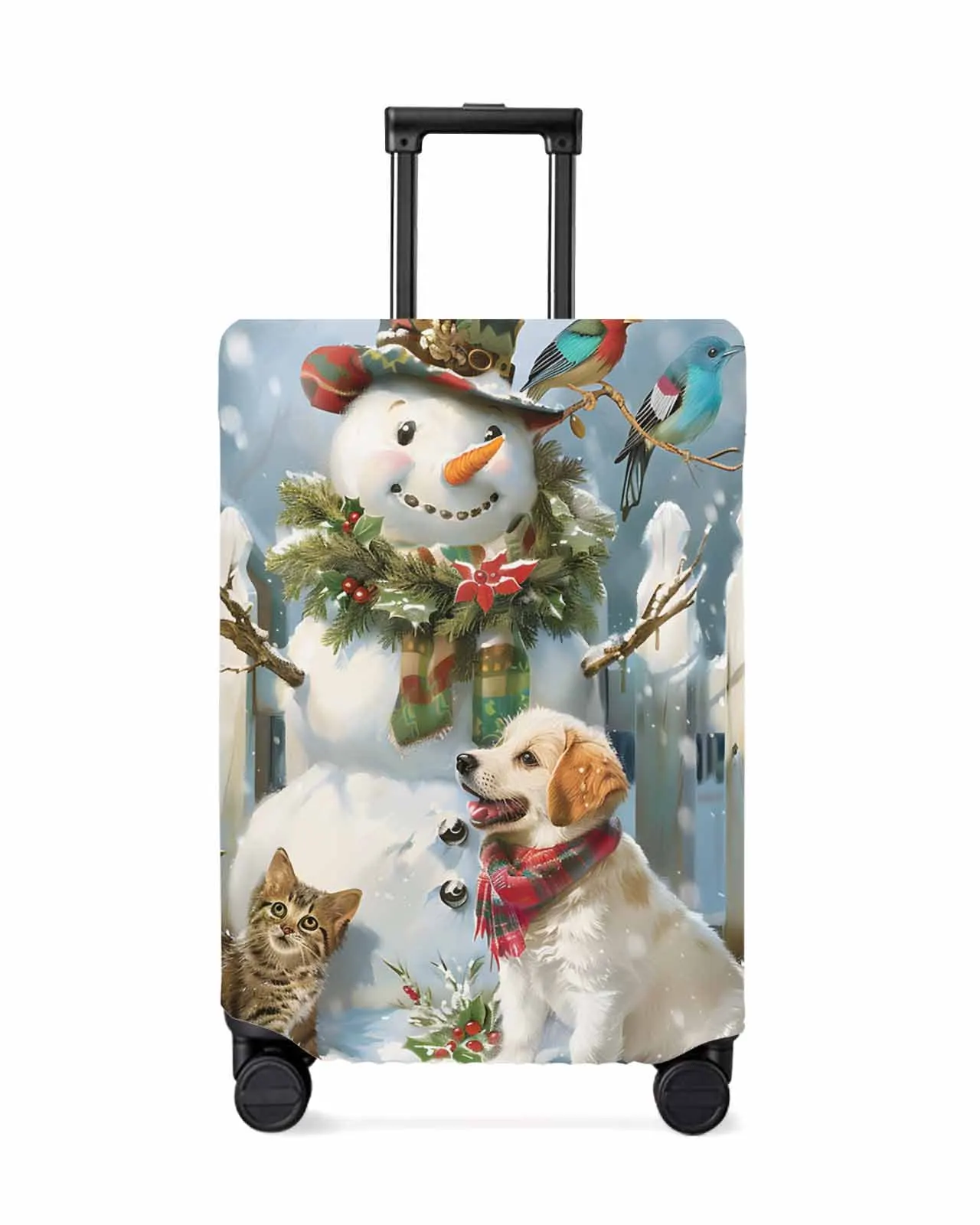 Christmas Farm Snowman Protective Cover For Travel Accessories Suitcase Elastic Dust Case Protect Sleeve