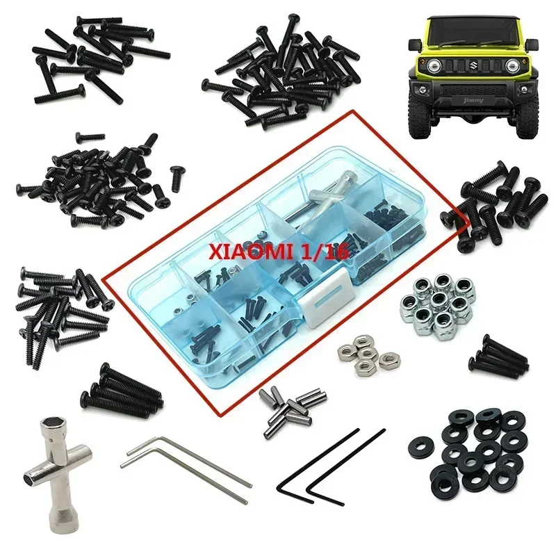 M1.6 M2 Screws Fastener Kit Sleeve Hex Wrench Repair Tools For Xiaomi Suzuki Jimny 1/16 RC Crawler Car Parts Accessories