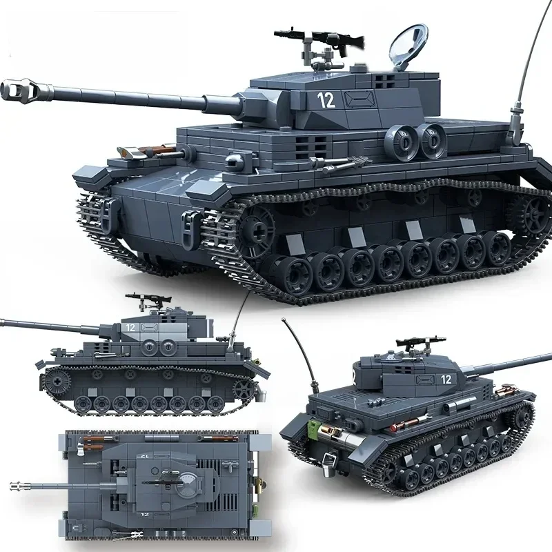 

100251 Немецкий танк Panzer IV G, военный бронированный танк, конструктор для мальчиков, 985 деталей