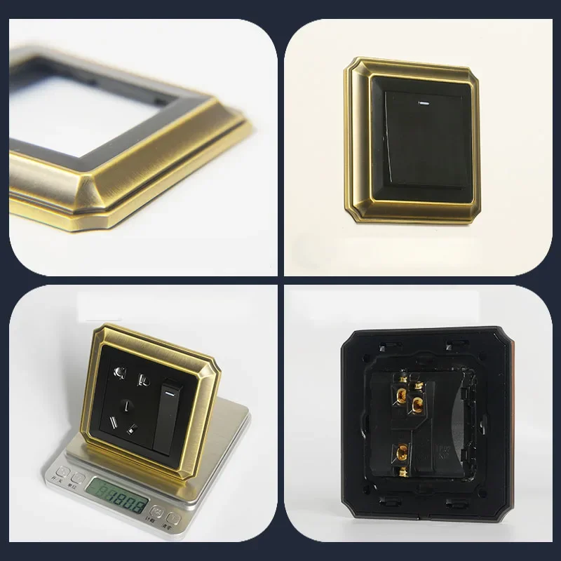 Wall Push Button Switch Retro Antique Copper Zinc Alloy Panel 1-4 Gang 2 Way Household Wall Light Buttons Switch