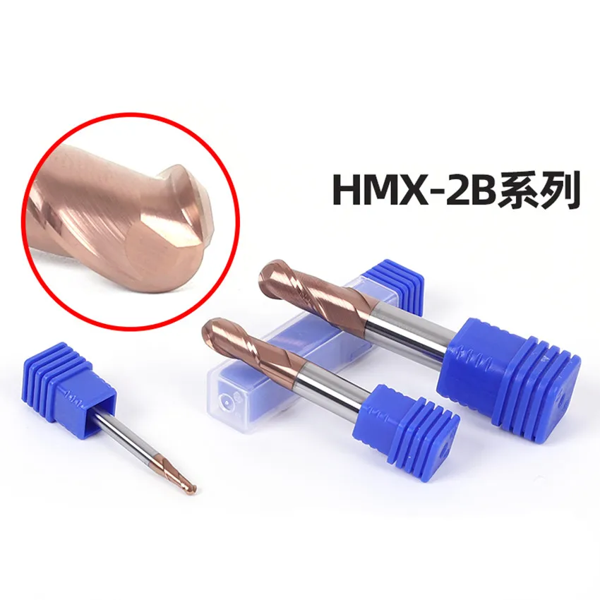 ZCC.CT  HMX-2B-R0.5/R0.75/R1.0/R1.25/R1.5/R1.75/R2.0/R2.5/R2.75/R3.0  HMX-2B-R0.5~R3.0  Two flute ball end mills  1PCS/BOX