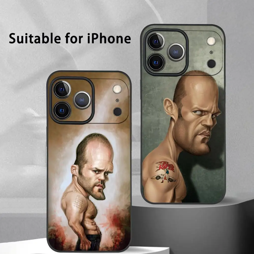 

J-Jason Statham Funny Actor Phone Case For IPhone 17 16 15 14 13 12 11 Pro Max Plus Mini Black Frosted Soft Shell Funda