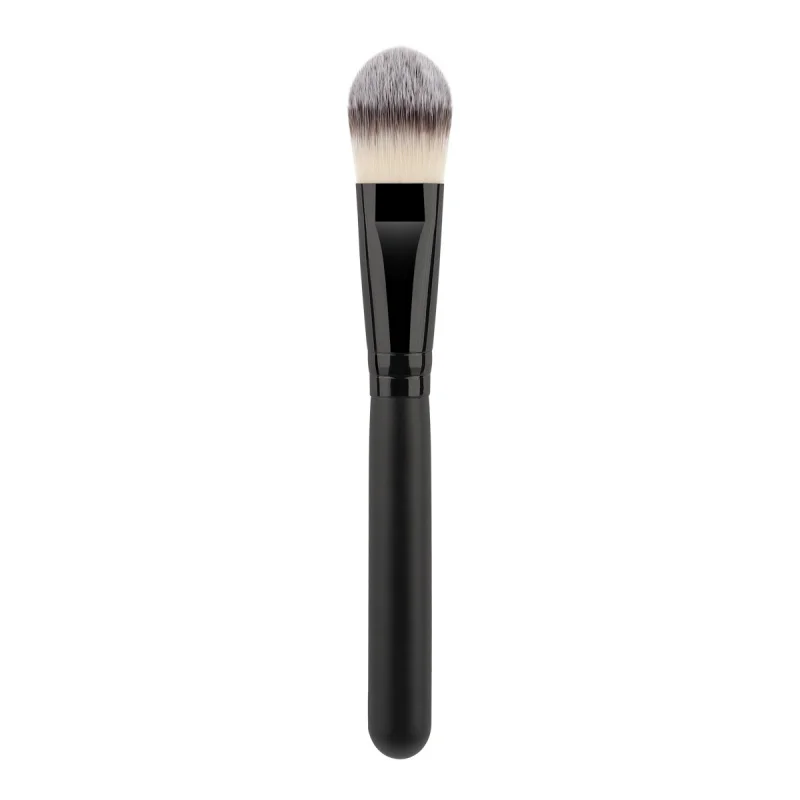 Nouveau produit tout noir langue forme plat fond de teint brosse adapté aux débutants conception sans trace Base maquillage rapide maquillage Application
