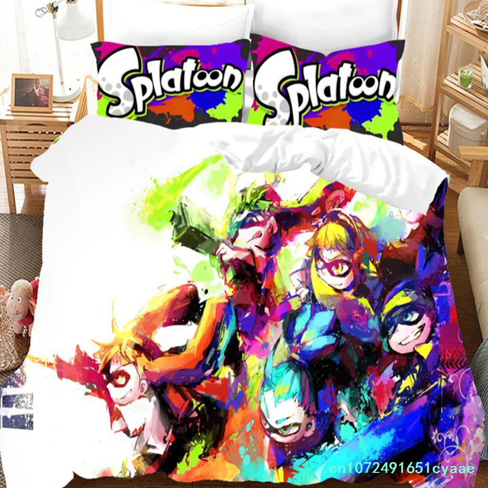 Splatoon Bedding Set Single Twin Full Queen King Size Kawaii Boys/girls Bed Set Aldult Boys Bedroom Duvet Cover Sets 3D Print