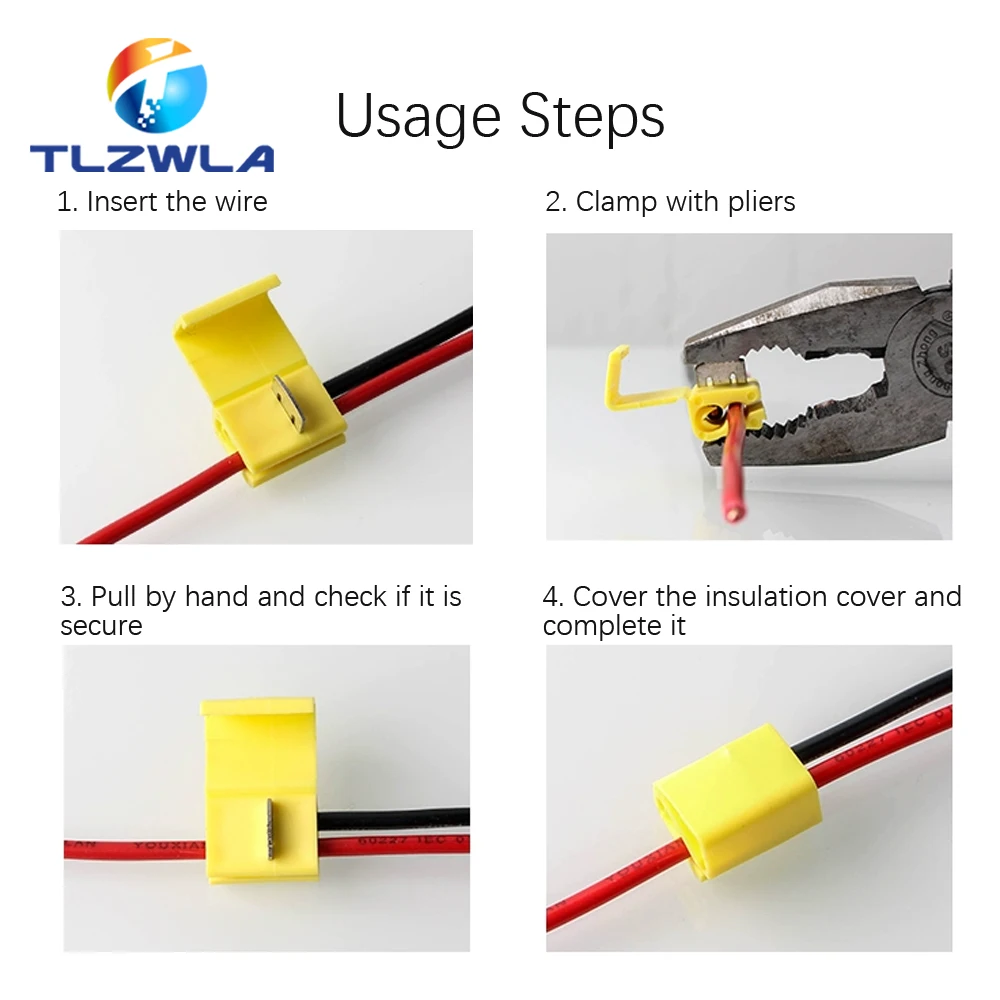 5V-220V Line Connector 10-24A Terminal Joint Blue Red Quick Connection Clip Wire Crimp Splitter Lip Break Clamp Soft Distributor