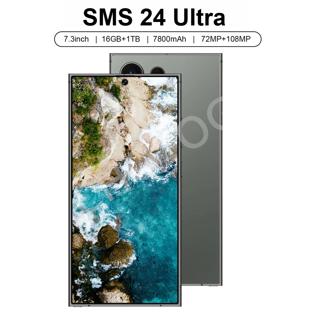 حافظة أقراص 2025 لهاتف SMS 24 Ultra للهواتف الذكية GPS 7800mAh الهواتف المحمولة المحمولة 7.3 بوصة 22 جيجابايت + 2 تيرا بايت الهواتف المحمولة اللوحية 5G Kids Tab PC