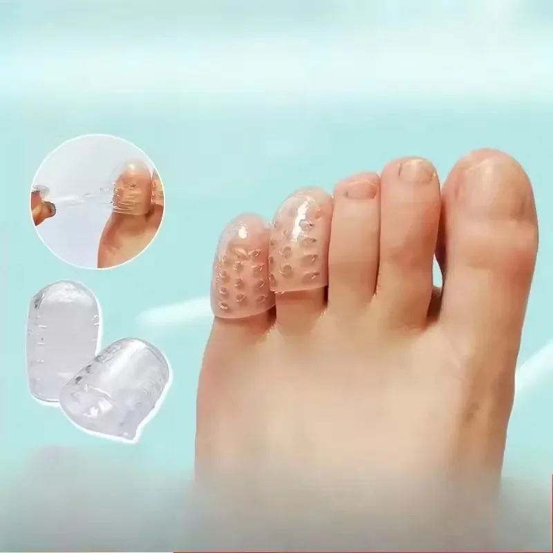 5-50Pcs Transparent Silicone Toe Covers Women Gel Little Toes Protector Tube Foot Care Finger Caps Elasticity Prevents Blisters