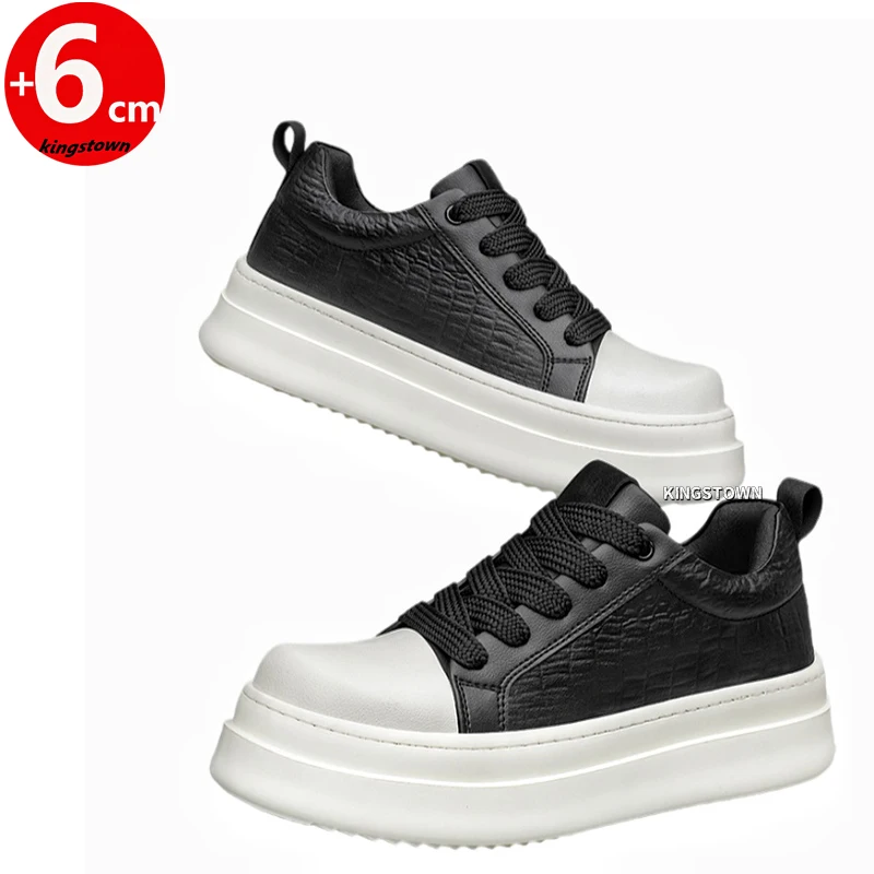 

Leather Men Elevator Oxfords Shoes Height Increasing Insole Sneakers Leisure Plus Size 38-44