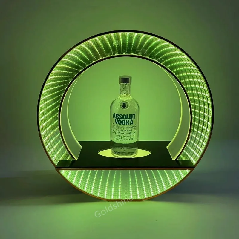 Rechargeable Customized Bottle presenter LED Display Rack Acrylic with Logo Led Bottle Presenter