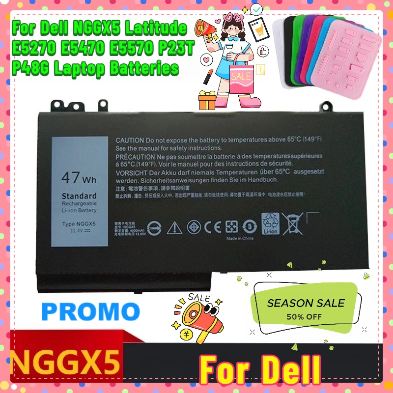 

New 11.4V 4000mAh for Dell NGGX5 Latitude E5270 E5470 E5570 P23T P48G Laptop Batteries