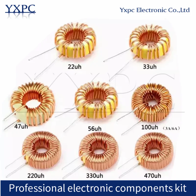 5pcs 5026 Toroid Inductor 3A Winding Magnetic Inductance 22uH 33uH 47uH 56UH 47uH 100uH 220uH 330uH 470uH Inductor For LM2596