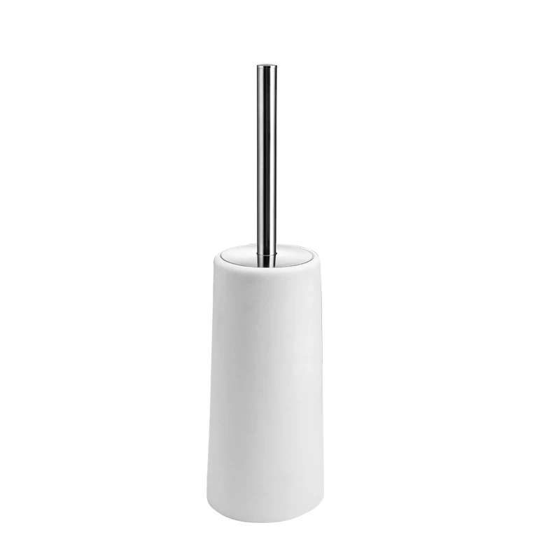 Toilet Brush and Holder, 2 Pack Toilet Brush with 304 Stainless Steel Long Handle, Toilet Bowl Brush White