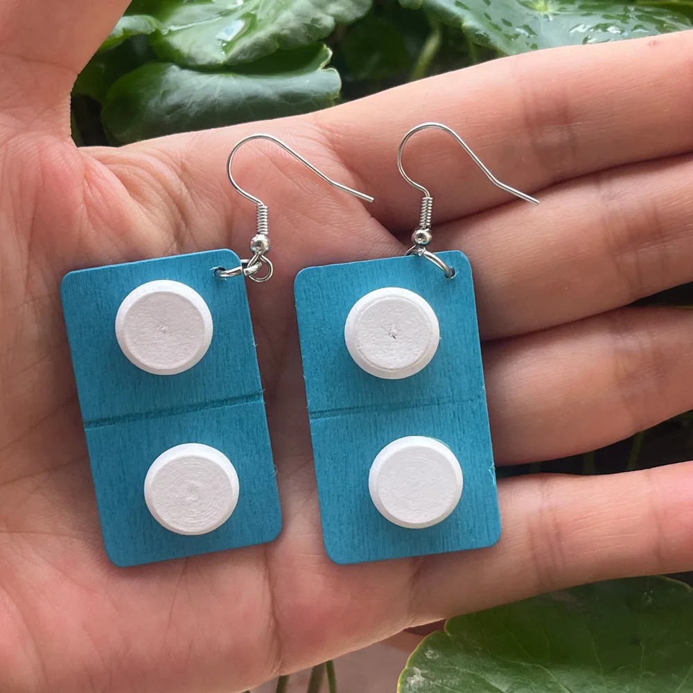 Funny Women Wood Capsule Pill Board Earrings Funny Tablet Drop Dangle Ear Hooks Female Eardrop Hiphop Jewelry Dropshipping