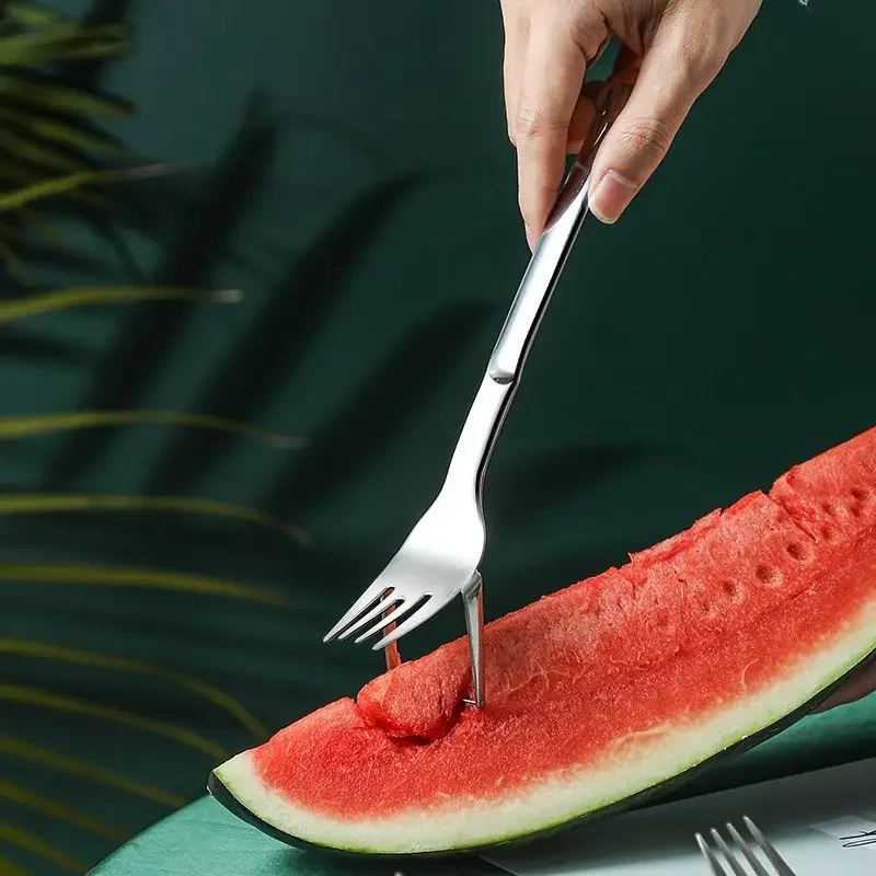 

Cut watermelon artifact, divide, eat, dig, dice, dice, stainless steel divider, creative cut fruit fork, watermelon fork