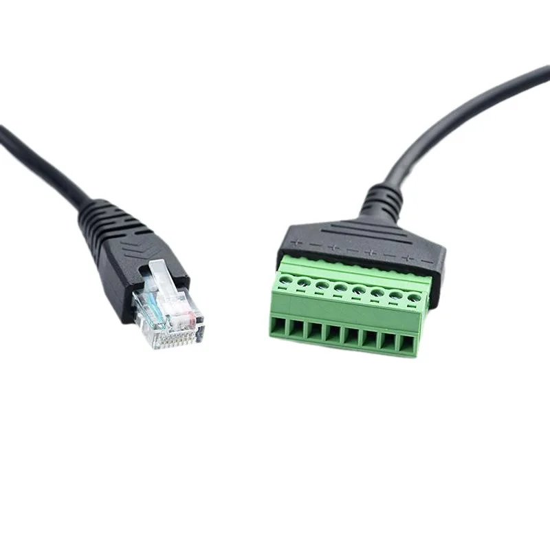 RJ45 to 8 Core Network Extend Cable No Soldering With Screw Hole Fix Connect Terminal Wire RJ45 Transparent Male Plug Converter