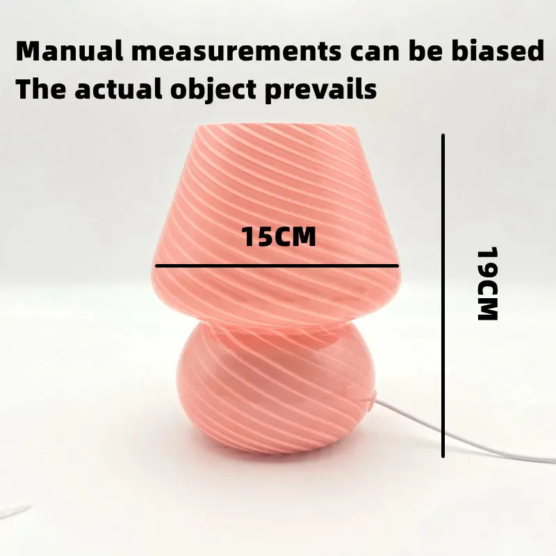 Striped Glass Gourd Three-color LED Table Lamp Bedroom Bedside Lighting Reading Decorative Lamp Suitable for Children