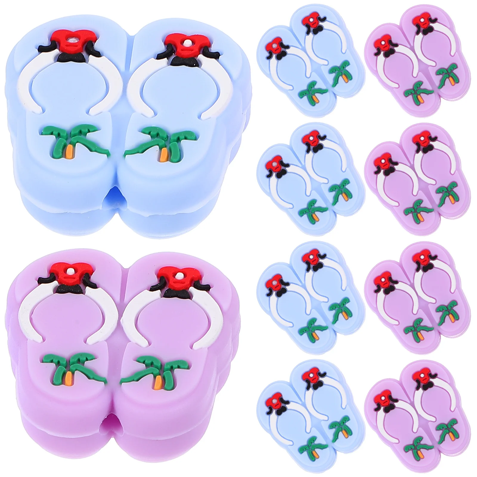

10pcs Silicone Beads Purple 5 Blue 5 Diy Craft Jewelry Making Loose Beads For Bracelets Necklaces Home Decor Gifts