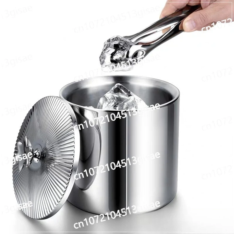 

Легкий светильник для льда из нержавеющей стали, роскошное хранение двойного льда, креативный лед для шампанского, красного вина