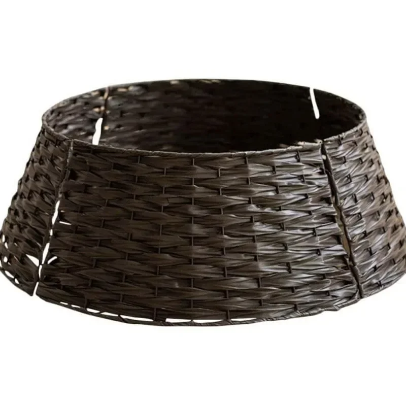Christmas tree skirt imitation rattan hand-woven retro style trend Christmas tree decoration base accessories